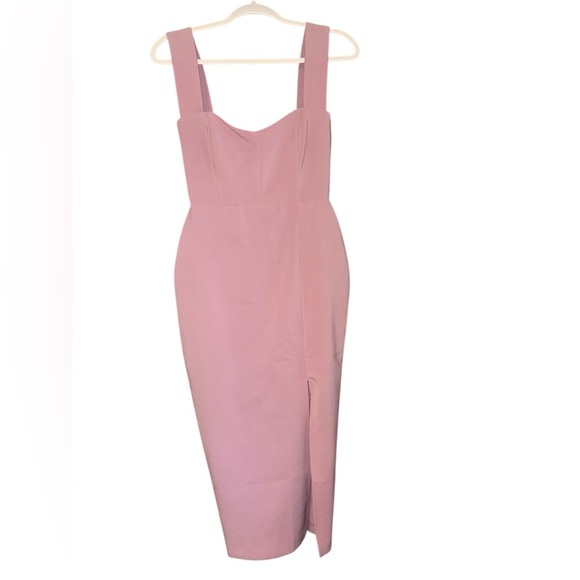 Nookie Divine Midi Dress Dusty Light Pink Strapless Back Zipper Lined Size Small - Picture 2 of 12